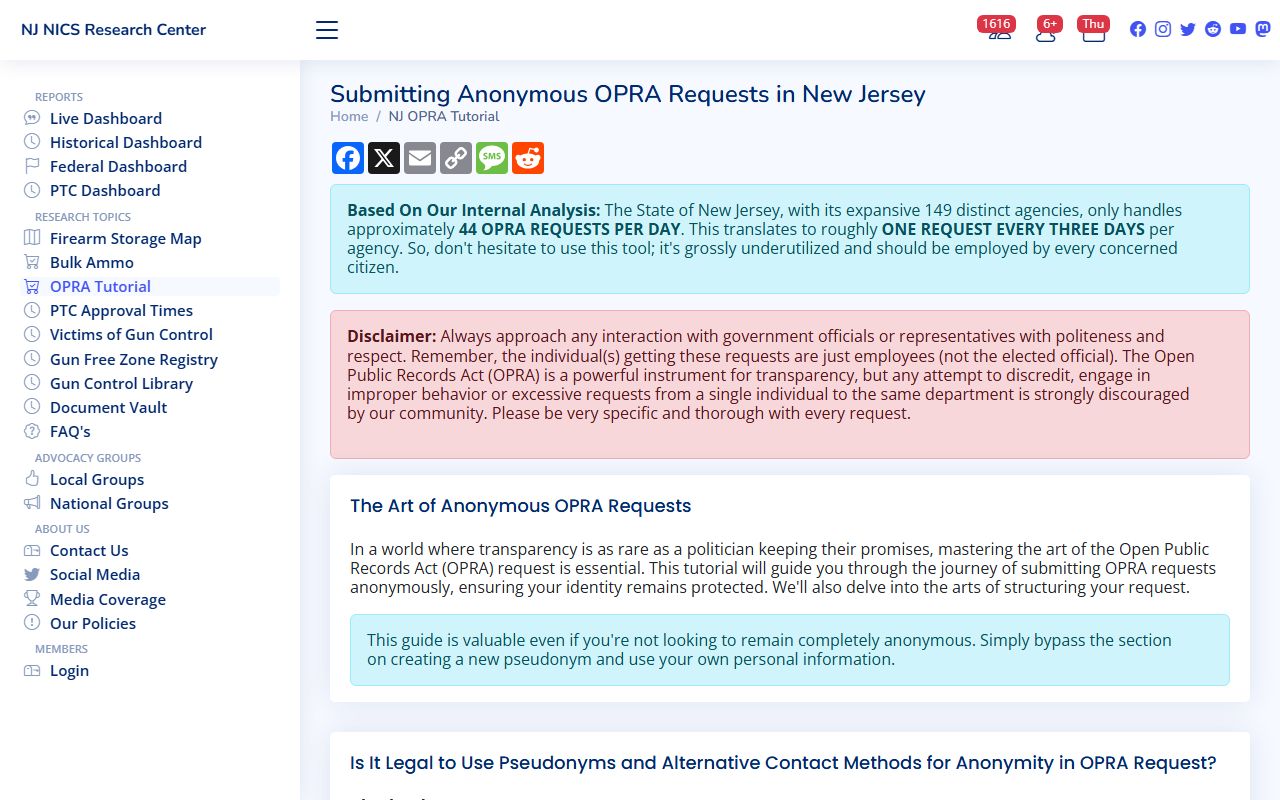 NJ OPRA municipal guide listing Middletown Township criminal court records contacts