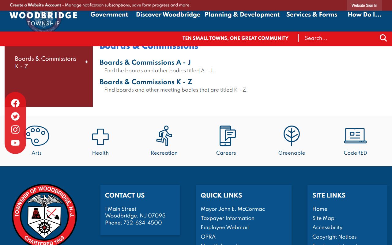 Woodbridge Municipal Court page for Woodbridge Township criminal court records