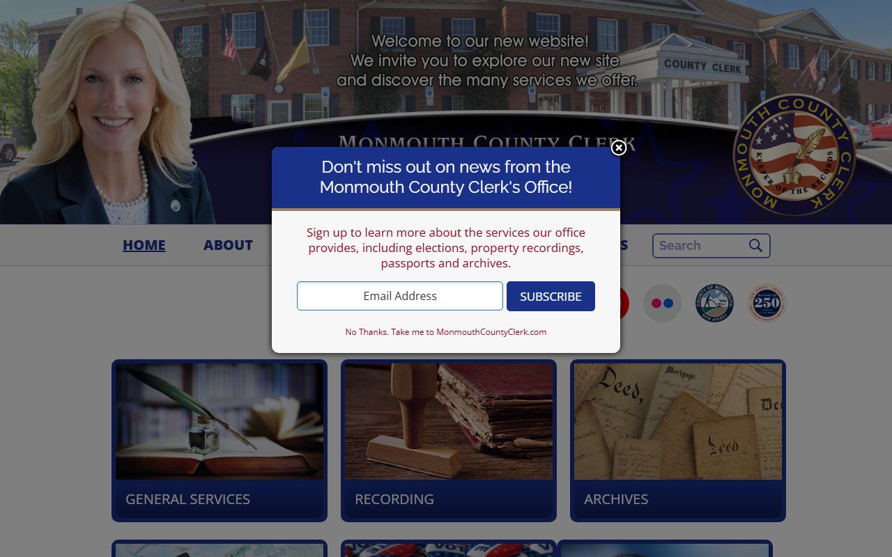 Monmouth County Clerk website for criminal court records