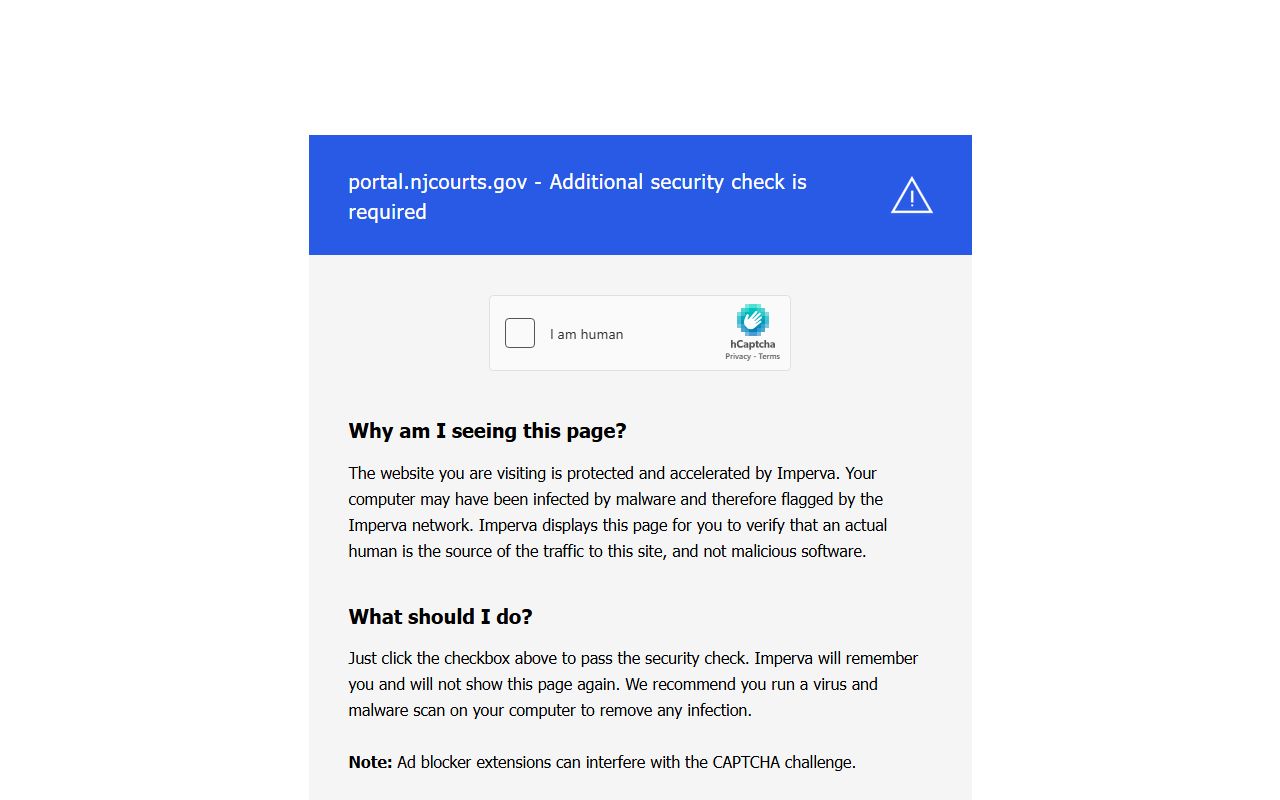 New Jersey Municipal Court Case Search portal for criminal court records